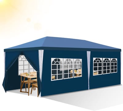 Partytent 3x6m Blauw – Tuinpaviljoen voor Buiten, Geschikt voor Evenementen