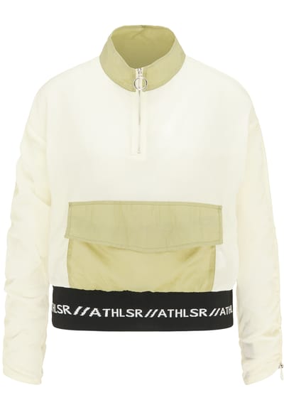 Mymo Windbreaker Dames olijf wol wit