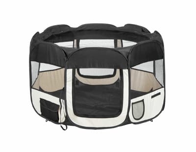 Puppyren Nylon Zwart - Opvouwbaar - Puppytent Hondentent - Hondenren - Lichtgewicht - 60 cm Hoog