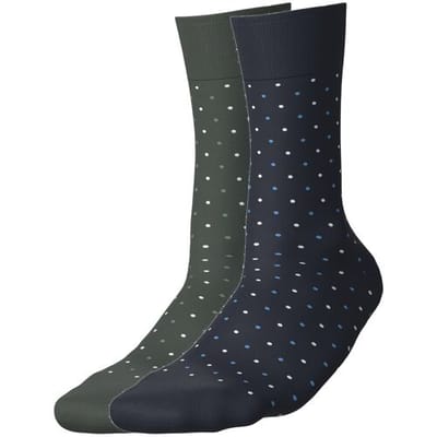 ESMARA 2 Paar sokken (Stippen/groen/marineblauw, 35-38)