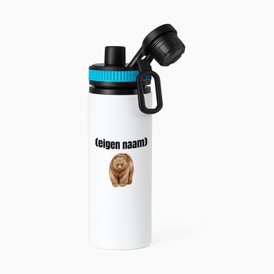 Hacebo® - grote beer met eigen naam waterfles met draaidop blauw - Beer - beren liefhebbers - iemand die houdt van beren - verjaardag - cadeau - kado - water fles - 850ML