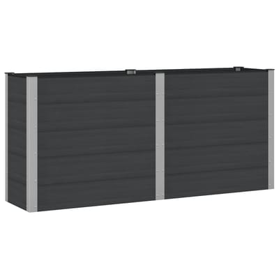 vidaXL Verhoogde plantenbak Zwart 200 x 50 x 91 cm WPC en Aluminium