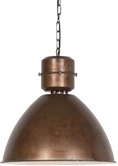 QAZQA flynn - Industriele Hanglamp - 1 lichts - Ø 500 mm - Roestbruin - Industrieel - Woonkamer | Slaapkamer | Keuken