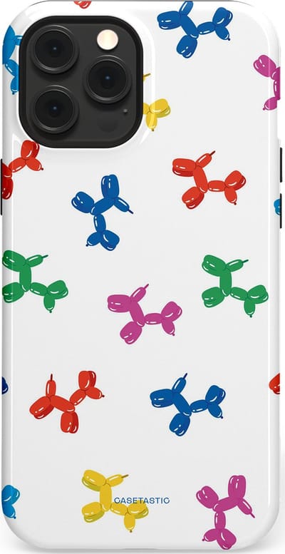 Casetastic Hoesje Geschikt voor Apple iPhone 12 Pro Max Magsafe - Stijlvolle Beschermende Duo-layer Case - Ballonnen hondje