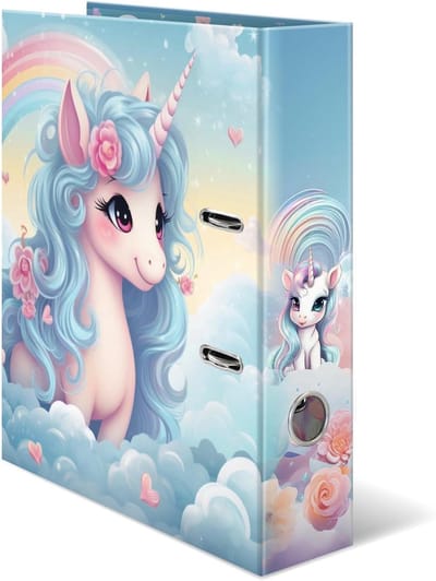 Ringbanden Set - Mappen A4 - Documenten Organiseren - Met Opdruk Binnenkant - 5 stuks 7 cm - Happy Unicorns