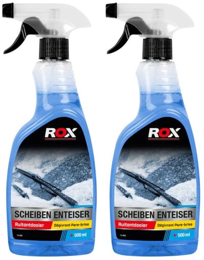 Rox Ruitenontdooier spray - 2x - voor auto - 500 ml - antivries sprays - winter / vorst - autoramen ontdooien