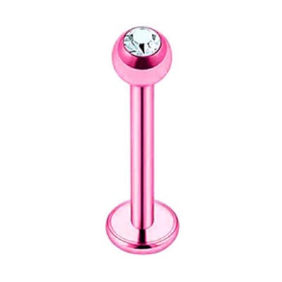 Roze Met Steentjes - Neus / Septum / Helix Piercing