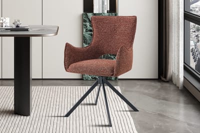 Eetkamerstoel Faye Ecru – Stoffen Bekleding – Zwarte Metalen Poten – Per Stuk