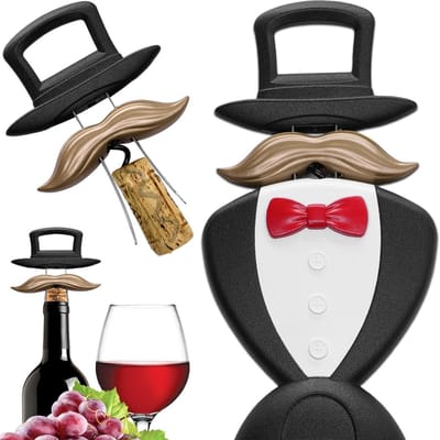 Elegante wijnopener in Britse stijl, dubbele prong kurkentrekker voor wijnliefhebbers, perfect als persoonlijk cadeau voor mannen en wijnverzamelaars