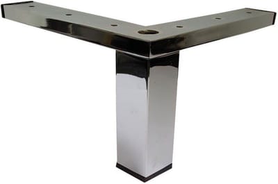 Stalen meubelpoot chroom hoek 4 bij 4 cm en hoogte 13 cm - Set van 4 stuks