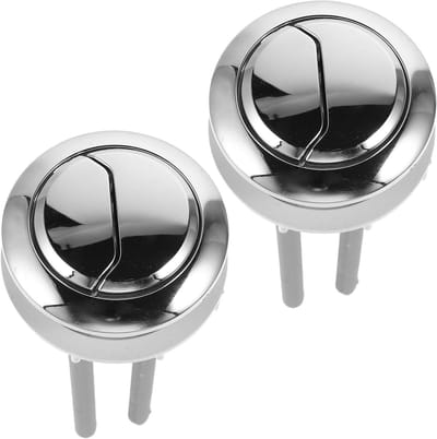 Toilet Spoelknop - Dubbele Drukknop - Badkamer Reparatie - Waterbesparend - 2 Stuks - Zilver