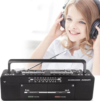 Cassettespeler Bluetooth - Boombox Radio - Muziek Luisteren - Opname met Eén Klik - 418 x 117 x 135 mm