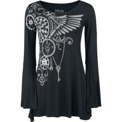 Gothicana by EMP - Gothic Shirt met lange mouwen - Bat Country - S tot 5XL - voor Vrouwen - zwart