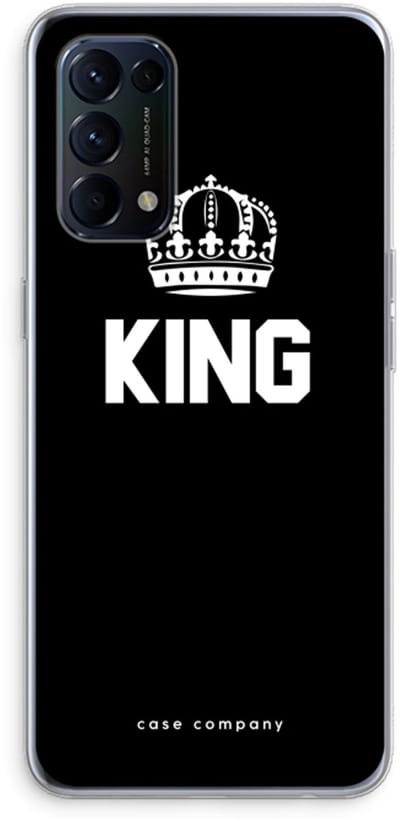Case Company® - Hoesje geschikt voor Oppo Find X3 Lite hoesje - King zwart - Soft Cover Telefoonhoesje - Bescherming aan alle Kanten en Schermrand