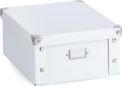 Opbergdoos met Witte Strepen - Karton - 31 x 26 x 14 cm