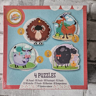 Kinder leg puzzel, gevormde puzzel, 2 3 4 en 5 stukjes, Boerderij dieren