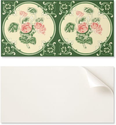 Zelfklevende vinyl wanddecoratie 100x50 cm met bloemenpatroon en bladeren