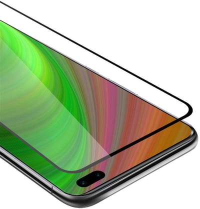 Cadorabo Screenprotector geschikt voor Honor 30 PRO+ Volledig scherm pantserfolie Beschermfolie in TRANSPARANT met ZWART - Gehard (Tempered) display beschermglas in 9H hardheid met 3D Touch