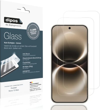 dipos – 2x Pantserfolie geschikt voor Huawei Nova 15 Max | 9H Screenprotector
