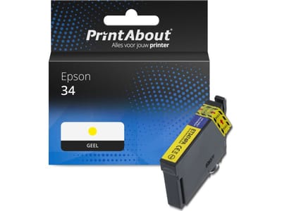 PrintAbout huismerk Inktcartridge 34 (C13T34644010) Geel Geschikt voor Epson
