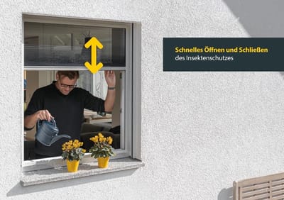 Schellenberg 70992 Insectenhor plisségordijn voor ramen 140 x 150 cm Vliegenhor voor ramen, wit