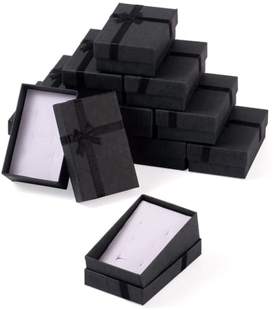 Dailygoods- Sieradenbox - 12 Stuks - Karton - Met Schuiminleg - Cadeauverpakking - Bruiloft/Birthday - 51.5mm x 81mm x 29mm - Cadeaubox