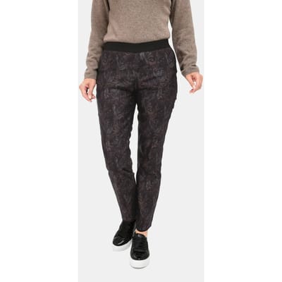 Gedess. omkeerbaar broek - zwart / paars / gebloemd - Gr. 40 van Goldner Fashion