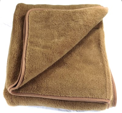 Lamswollen Deken Dekbed Plaid 200x220cm in 100% Australische Merino Lams en Kameel Scheerwol 450 g/m² Woolmark-certificaat – Coffee Brown egaal