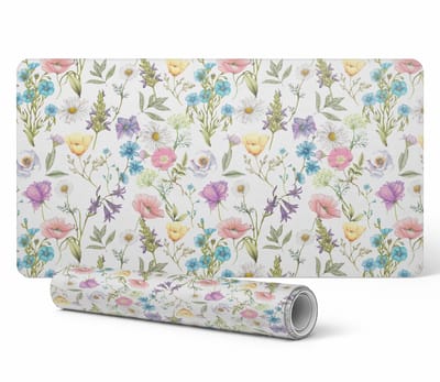Elegante decoratieve bureauonderlegger met vintage bloemenpatroon 90x45 cm