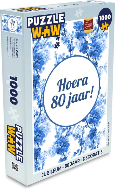 Puzzel Jubileum - 80 Jaar - Decoratie - Legpuzzel - Puzzel 1000 stukjes volwassenen