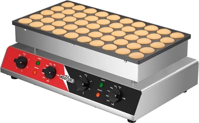 Mini Pannenkoekenmaker - Apparaat voor Pannenkoekjes - Snelle Ontbijtjes - 50 Gaten - 53x32x15 cm - Zilver