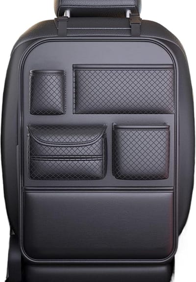 Auto Achterbank Organizer - Stoel Opberger - Reis Organisatie - Veelzijdig Vakkenontwerp - 59.5 x 42 cm - Zwart