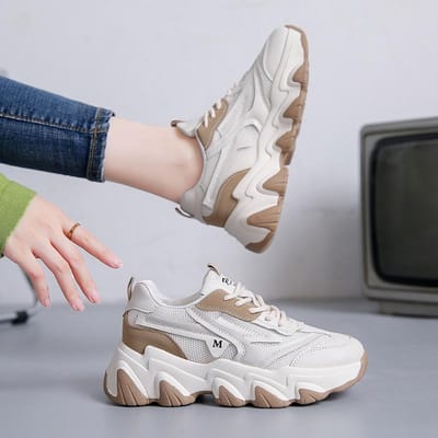 Koreaanse Versie van Daddy Shoes Dames Lente Nieuwe Sportschoenen met Dikke Zool Studenten All-match Casual Schoenen 40 gray