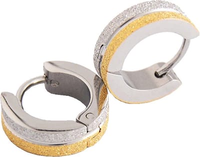 Fako Bijoux® - Oorbellen - Oorringen - Stainless Steel - Glitter - Mat - Zilverkleurig