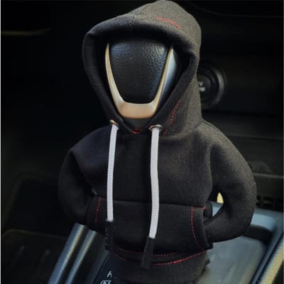 Couvre-pommeau de levier de vitesse de voiture Sweat à capuche à la mode Couvre-pommeau de levier de vitesse chaud pour l'hiver Pull Accessoires intérieurs