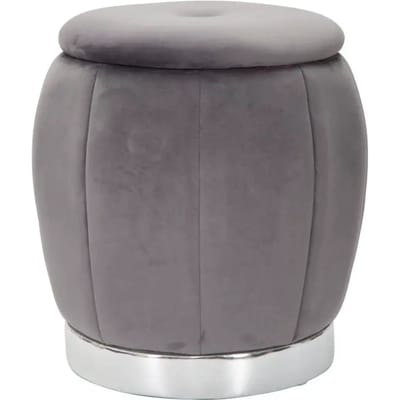 Opbergkruk Puff/storage Paris Grigio/silver Ø 43×43 cm