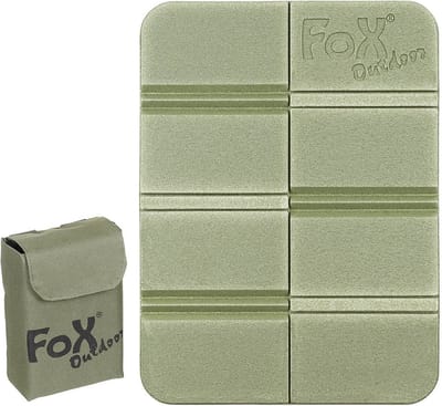 MFH Fox Outdoor - Thermisch zitkussen - Opvouwbaar - met Molle etui - OD legergroen