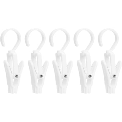 5 Pcs Clips de Suspension pour Chapeaux Mur Placard Plastique Pivotant Casquette Rideau Maison Linge Crochets white