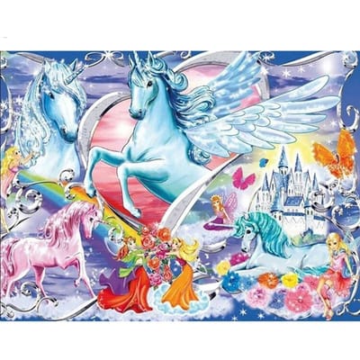 5D DIY Diamond Painting Eenhoorn Borduurmozaïek Kruissteek Strass Decoratie 20X30CM blue