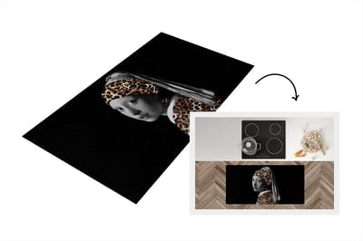 Keukenloper - Loper keuken - Johannes Vermeer - Panterprint - Meisje met de parel - 120x60 cm - Keukenloper vinyl