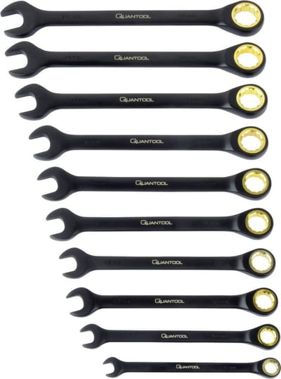 Brüder Mannesmann Q25210 - Quantool - Engelse sleutelset 10-delig Sleutelbreedte (metrisch) 8 - 19 mm - Topkwaliteit - 10 jaar Garantie