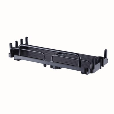 GELLDG Telescopisch doucherek - Hangend doucherek - Opbergrek voor de badkamer - Opbergrek voor douchestang - Geen boren nodig - Geschikt voor douchestangen van 18 mm tot 25 mm - Zwart - 28 cm