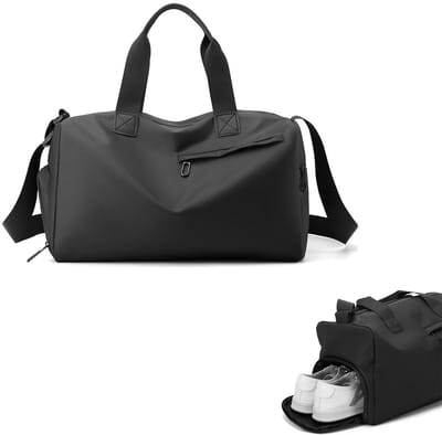 KZQ Multifunctionele sporttas met schouderriem - Lichtgewicht duffel voor fitness reizen en dagelijks gebruik - Zwart
