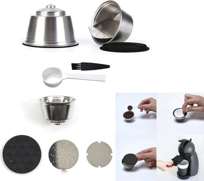 WDMT Herbruikbare Koffiecup voor Dolce Gusto – Navulbare RVS Capsule als Duurzaam Alternatief voor Wegwerpcups – Milieuvriendelijke Koffiecapsule – Zilver