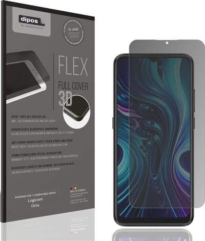 dipos FLEX – Matte Privacy Screenprotector geschikt voor Logicom Onix | Volledige Schermbescherming | Case-Friendly