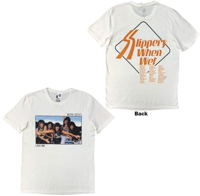 Bon Jovi - USA '86 Heren Tshirt - S - Wit