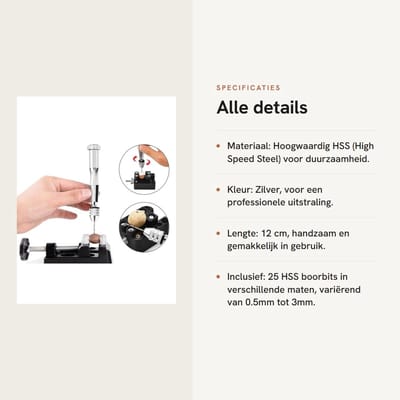 Dailygoods- Handboor - Precisieboren - 25 Hss Boorbits - Grijpbereik