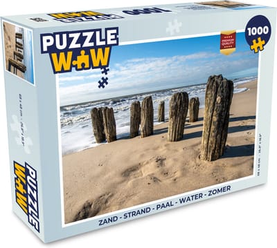 Puzzel Zand - Strand - Paal - Water - Zomer - Legpuzzel - Puzzel 1000 stukjes volwassenen