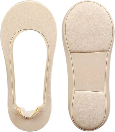Dames Steunzolen & Plantar Fasciitis Sokken – Ergonomische Inlegzolen tegen Hielpijn, Voetpijn en Fasciitis Plantaris, Schokabsorberend, Antislip, Onzichtbaar-Beige