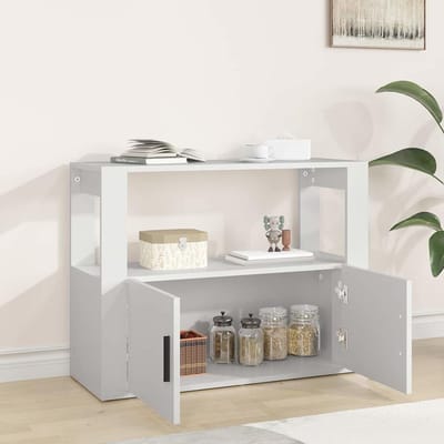 vidaXL - Dressoir - 80x30x60 - cm - bewerkt - hout - wit